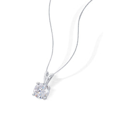 Zircon Solitaire Classic 925 Sterling Silver Pendant(without chain)