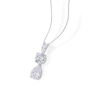 Nipura 925 Sterling Silver Zircon Pear Drop Solitaire Pendant(without chain)