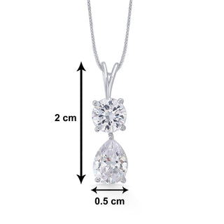 Nipura 925 Sterling Silver Zircon Pear Drop Solitaire Pendant(without chain)