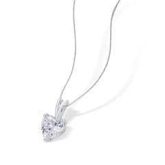 Heart Zircon Classic 925 Sterling Silver Pendant without Chain