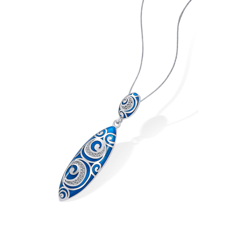 Nipura 925 Sterling Silver Enchanted Blue Enamel Pendant(without chain)