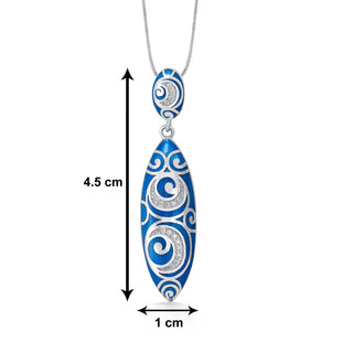 Nipura 925 Sterling Silver Enchanted Blue Enamel Pendant(without chain)