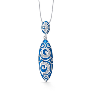 Nipura 925 Sterling Silver Enchanted Blue Enamel Pendant(without chain)