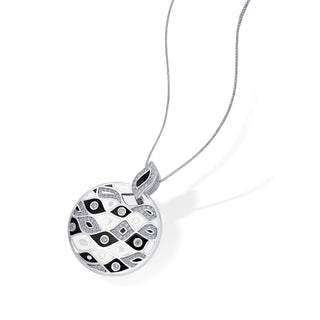 Nipura 925 Sterling Silver Black Untamed Enamel Pendant(with chain)