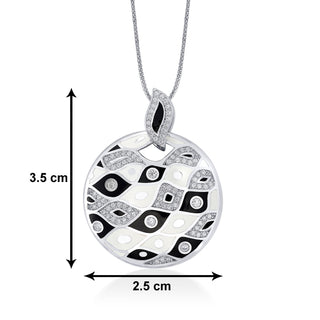 Nipura 925 Sterling Silver Black Untamed Enamel Pendant(with chain)