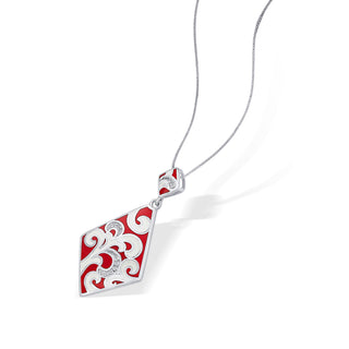 Nipura 925 Sterling Silver Ravishing Red Enamel Pendant(without chain)