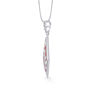 Nipura 925 Sterling Silver Ravishing Red Enamel Pendant(without chain)