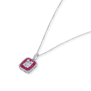 Nipura 925 Sterling Silver Pink Casper Zircon Pendant with Chain