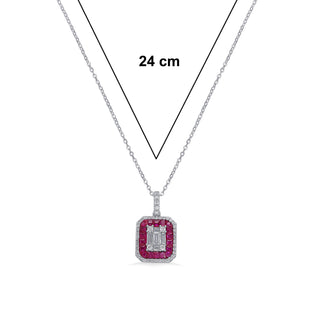 Nipura 925 Sterling Silver Pink Casper Zircon Pendant with Chain