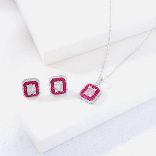 Nipura 925 Sterling Silver Pink Casper Zircon Pendant with Chain