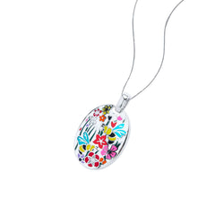 Bloom of Dawn 925 Sterling Silver Enamel Pendant(without chain)