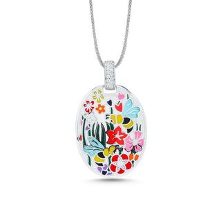 Nipura 925 Sterling Silver Bloom of Dawn Enamel Pendant(without chain)