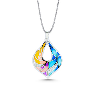 Nipura 925 Sterling Silver Hawaiian Waves Enamel Pendant(without chain)