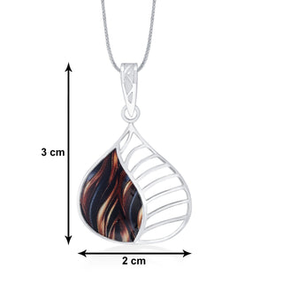 Nipura 925 Sterling Silver Brown Enamel Tear Drop Pendant(without chain)