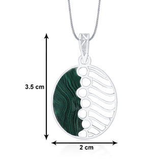 Nipura 925 sterling silver green enamel circular shape pendant(without chain)