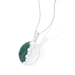 Nipura 925 sterling silver green enamel circular shape pendant(without chain)