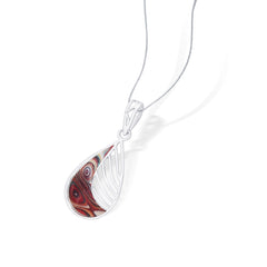 Brown Enamel Modern 925 Sterling Silver Pendant(without chain)
