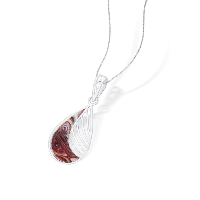 Nipura 925 Sterling Silver Brown Enamel Modern Pendant(without chain)