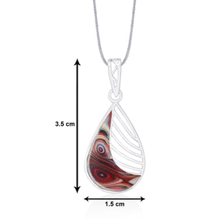 Nipura 925 Sterling Silver Brown Enamel Modern Pendant(without chain)