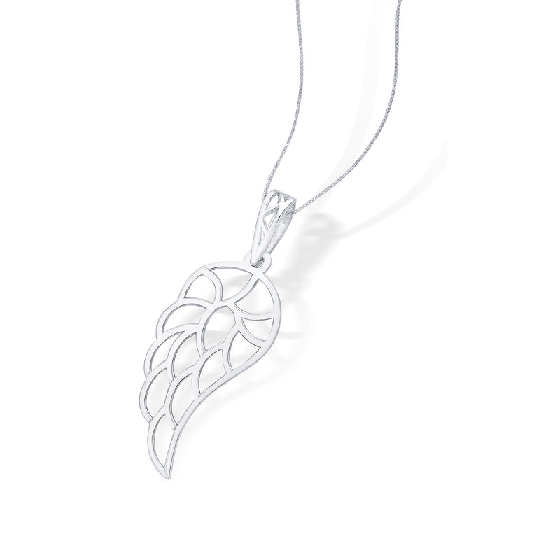 Nipura 925 Sterling Silver Angel Wing Laser-cut Pendant(without chain)