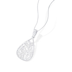 Floral Laser-cut 925 Sterling Silver Pendant(without chain)