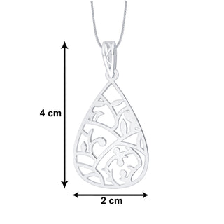 Nipura 925 Sterling Silver Floral Laser-cut Pendant(without chain)