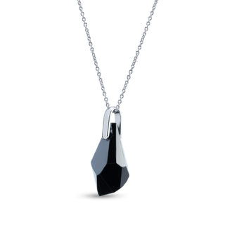 Nipura Certified 925 Sterling Silver Elegant Black Teardrop Austrian Crystal Pendant - A Timeless Piece of Jewellery – Lifetime Guaranteed, Skin-Friendly & Tarnish-Resistant - Crystals from Austria