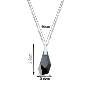 Nipura Certified 925 Sterling Silver Elegant Black Teardrop Austrian Crystal Pendant - A Timeless Piece of Jewellery – Lifetime Guaranteed, Skin-Friendly & Tarnish-Resistant - Crystals from Austria