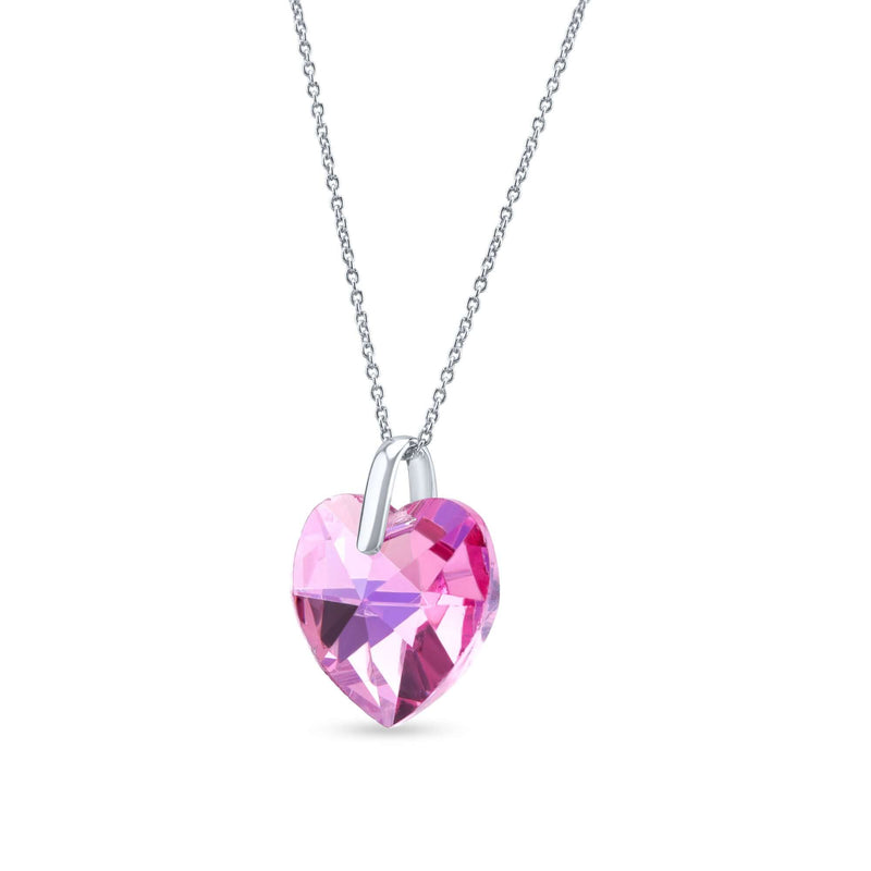 Nipura Certified 925 Sterling Silver Stunning Pink Heart-Shaped Austrian Crystal Pendant without Chain– A Sparkling Symbol of Love – Lifetime Guaranteed, Skin-Friendly & Tarnish-Resistant - Crystals from Austria