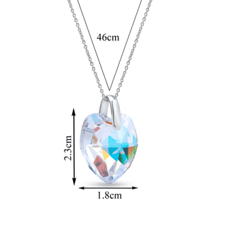 Nipura Certified 925 Sterling Silver Pendant without Chain for Women and Teens with Rainbow Heart-Shaped Austrian Crystal Pendant without Chain – Tarnish-Resistant & Skin-Friendly - Crystals from Austria