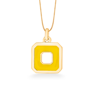 Nipura 925 Sterling Silver Yellow Squares Pendant- Golden(without chain)