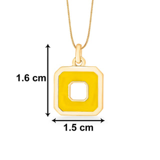 Nipura 925 Sterling Silver Yellow Squares- Golden Necklace and Earrings Set