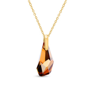 Nipura Certified 925 Sterling Silver Austrian Crystal Teardrop Pendant with free Chain– A Perfect Gift for Girls and Women - Crystals from Austria