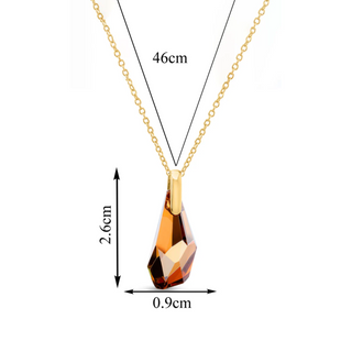 Nipura Certified 925 Sterling Silver Austrian Crystal Teardrop Pendant with free Chain– A Perfect Gift for Girls and Women - Crystals from Austria