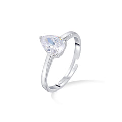 Pear Zircon Classic 925 Sterling Silver Ring