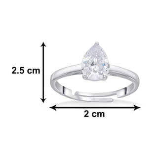 Nipura 925 Sterling Silver Pear Zircon Classic Ring