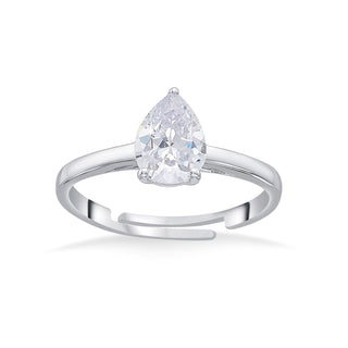 Nipura 925 Sterling Silver Pear Zircon Classic Ring