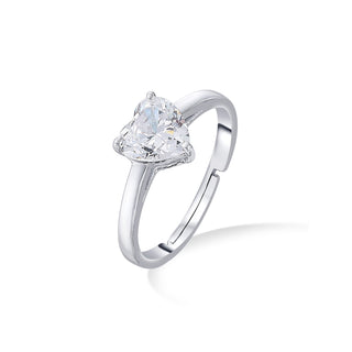 Nipura 925 Sterling Silver Heart Zircon Classic Ring