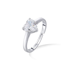 Heart Zircon Classic 925 Sterling Silver Ring