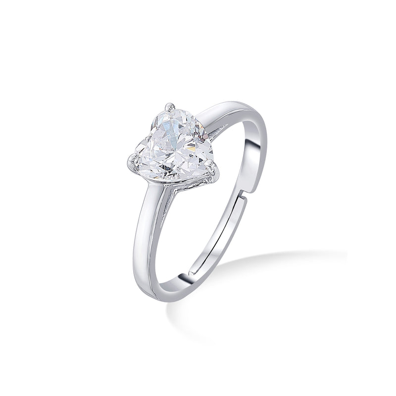 Nipura 925 Sterling Silver Heart Zircon Classic Ring