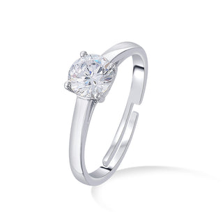 Nipura 925 Sterling Silver Zircon Solitaire Classic Ring