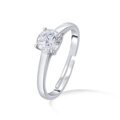 Zircon Solitaire Classic 925 Sterling Silver Ring