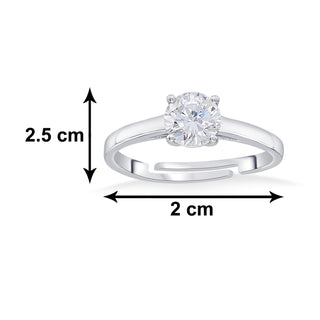 Nipura 925 Sterling Silver Zircon Solitaire Classic Ring