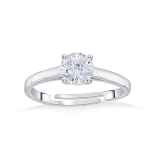 Nipura 925 Sterling Silver Zircon Solitaire Classic Ring