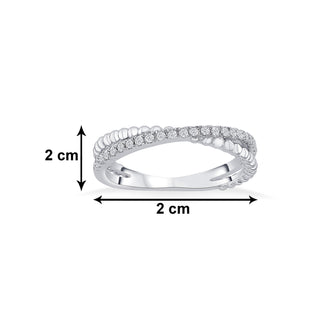 Nipura 925 Sterling Silver Zircon Twist  Wrap Ring