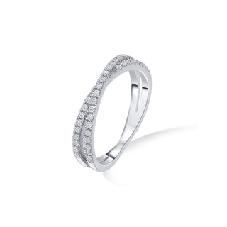 Nipura 925 Sterling Silver Crisscross Cuff Ring