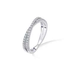 Crisscross 925 Sterling Silver Cuff Ring