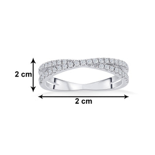 Nipura 925 Sterling Silver Crisscross Cuff Ring