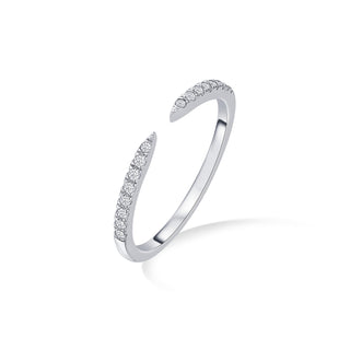 Nipura 925 Sterling Silver Sparkle Split Cuff Ring