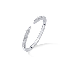 Sparkle Split Cuff 925 Sterling Silver Ring